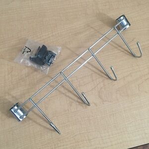 LP 17”D 4-Hook Bar Accessory for Chrome Wire Shelving Unit Stand